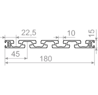 Алюминиевый станочный профиль 180x15 без покрытия