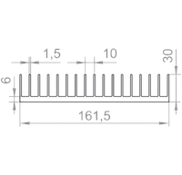 Алюминиевый радиаторный профиль 161,5х30 без покрытия