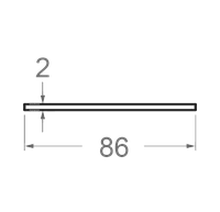 Полоса алюминиевая 86x2 без покрытия