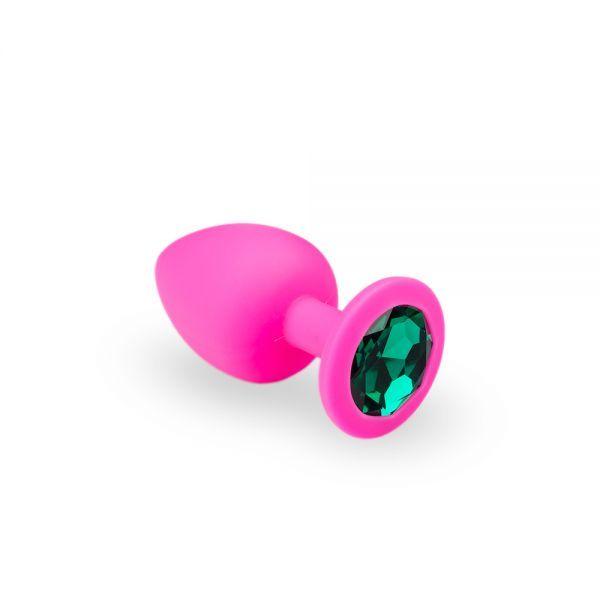 Середня рожева анальна пробка Pink Silicone Emerald, M