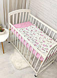 Комплект постільної білизни в ліжечко 120*60 см польська бавовна наволочка підковдра простирадло, фото 6