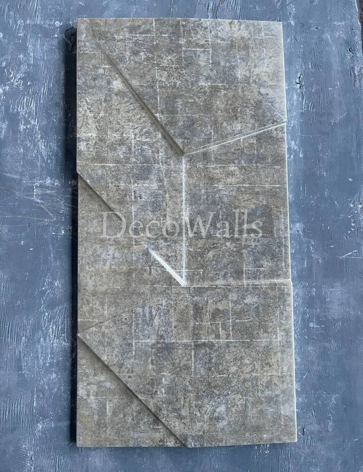 Гіпсові 3D-панель Rock (Скала Велика) з ламінованим покриттям під мармур DecoWallsTM, фото 1