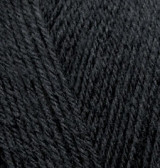 Нитки та пряжа для в'язання напіввовна 75/25 SUPERWASH COMFORT SOCKS Супервош Комфорт Сокс № 60 - чорний