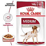 Корм вологий Royal Canin для дорослих собак середніх порід Medium Adult 140 g, фото 8