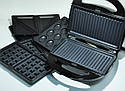 4в1 Гриль вафельниця горішниця електрична Domotec MS 7704, фото 2