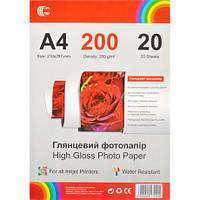 Від 2 уп. Фотопапір А4 "С" пл.200г/м2 20 аркушів, глянсовий 495  купит оптом