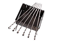 Мангал-валіза + 6 шт. шампурів куточок MD-6T+S-9V