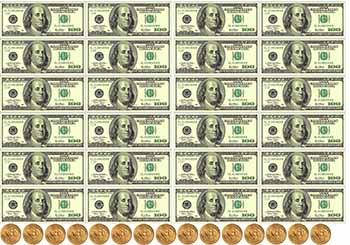 Вафельна картинка "Гроші. Долари. Купюри доларів" А4, 20х30 см