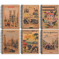 Від 5 шт. Книжка записна A6 "KRAFT" 80арк., клітинка, спіраль  купити дешево оптом в інтернет-магазині