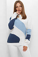 Вязаный женский свитер 207 молоко размер 44-50 универсальный