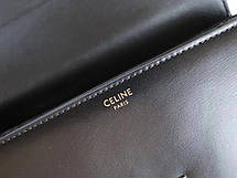 Жіноча чорна сумка Celine Triomphe medium Селін шкіра шкіряна класика класична маленька клатч, фото 5