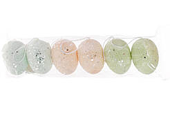 Набір великодніх прикрас (6шт) на підвісі Яйце, 5 см