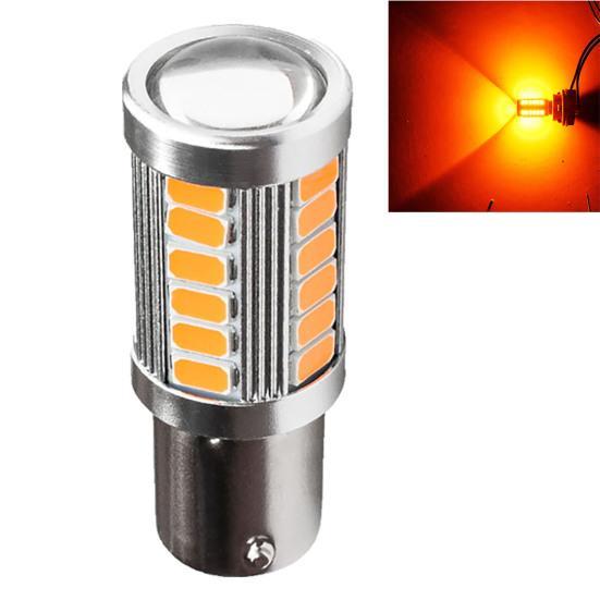 LED 1156 BA15S P21W лампа в автомобіль, 33 SMD 5630, жовтий, фото 1