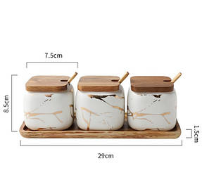 Баночки для зберігання приправ. Модель RD-6825 Білий, Набір 1