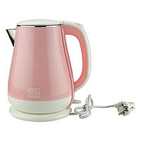 Електрочайник KETTLE-1 (1,5 л, 1500 W, харчова сталь, рожевий) ТМ HOROZ ELECTRIC