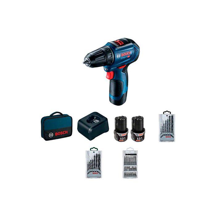 Акумуляторний дриль-шурупокрут Bosch GSR 12V-30 + набір оснастки (06019G9001)