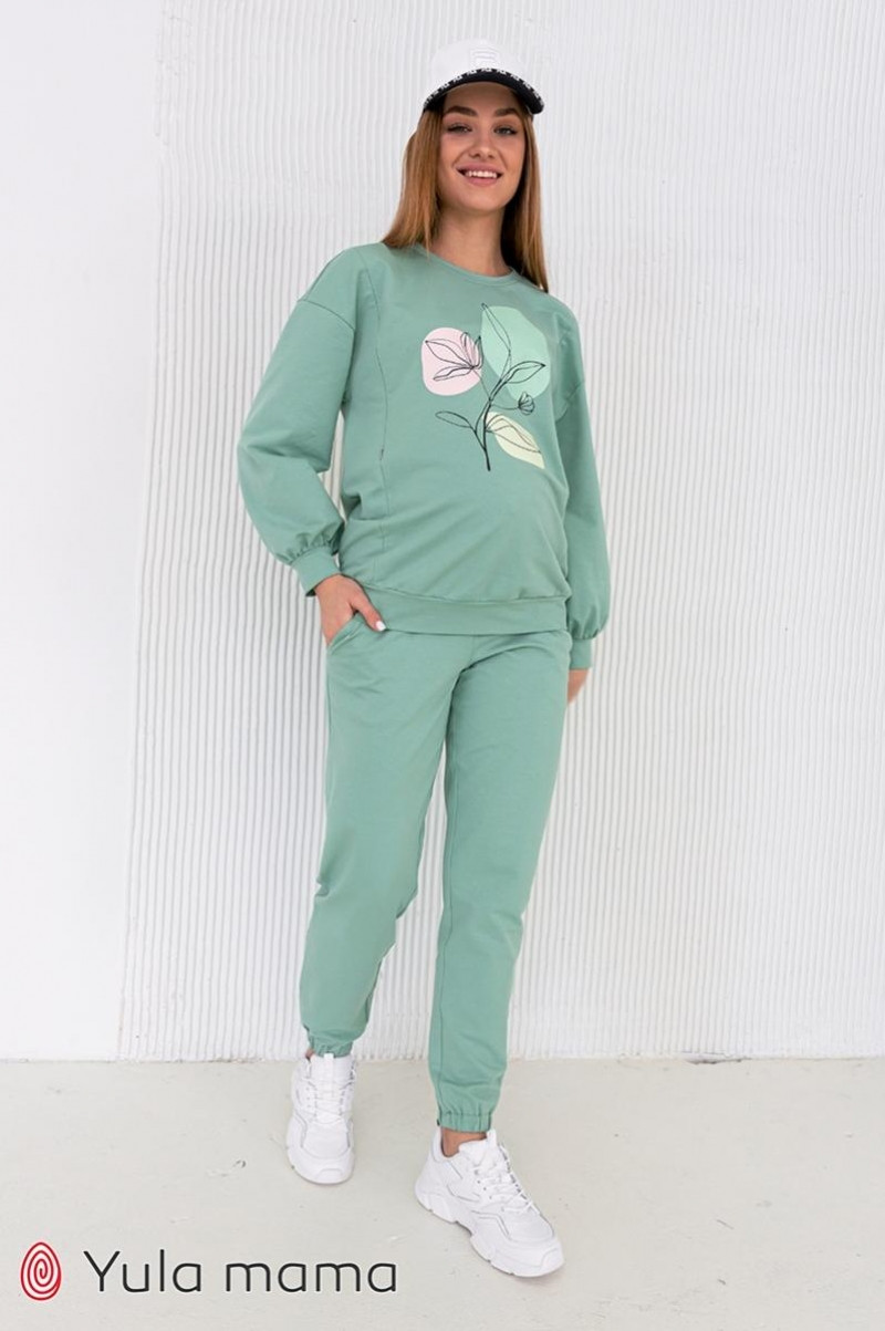 Спортивні штани-джоггери для вагітних (+ можна носити після) Dido S Юла Мама Зелений