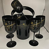 Кулер для шампанського Moet Chandon чорний Відро для льоду Moët & Chandon. Акриловий кулер Миє Шандон, фото 4