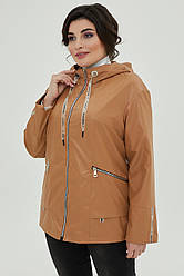 Трендова жіноча вітровка Сієна з екошкіри, для пишних форм