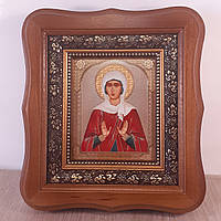 Ікона Ангеліна свята Праведна, лик 10х12 см, у світлому дерев'яному кіоті.
