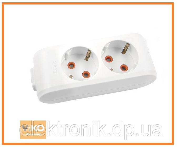 Колодка подовжувача із заземленням на 2 гнізда Viko