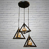 Подвесной светильник в стиле лофт на 3 лампы Е27 коричневый СветМира Loft D-2156/3