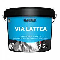 Декоративное покрытие VIA LATTEA ELEMENT DECOR 5 кг - бархатная поверхность с искристо-перламутровым блеском