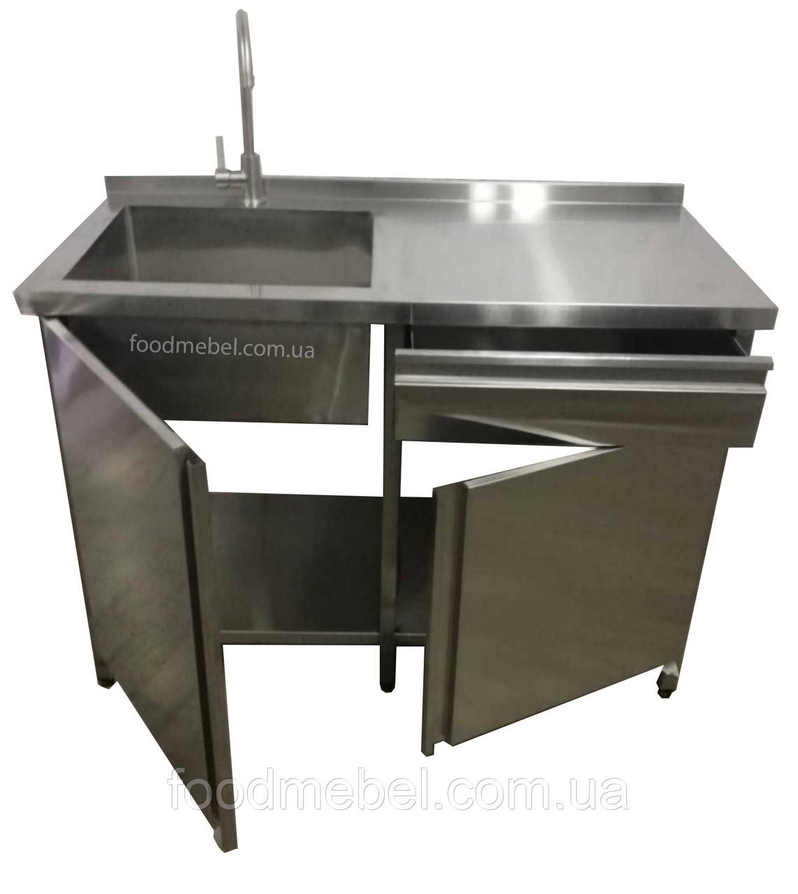 Тумба з мийкою та ящиком із неіржавкої сталі, фото 1