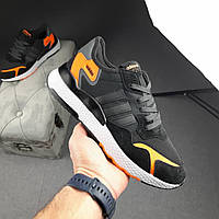 Мужские весенние черные с оранжевым кроссовки Adidas Nite Jogger модные летние кроссовки адидас