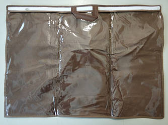 Упаковка для подушки, домашнього текстилю (50х70 см, ПВХ 90, коричнева, 10 шт/упаковка)