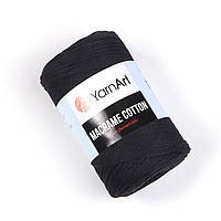 Yarnart MACRAME COTTON (Макраме котон) №750 чорний (Пряжа напівбавовняна, нитки для в'язання)