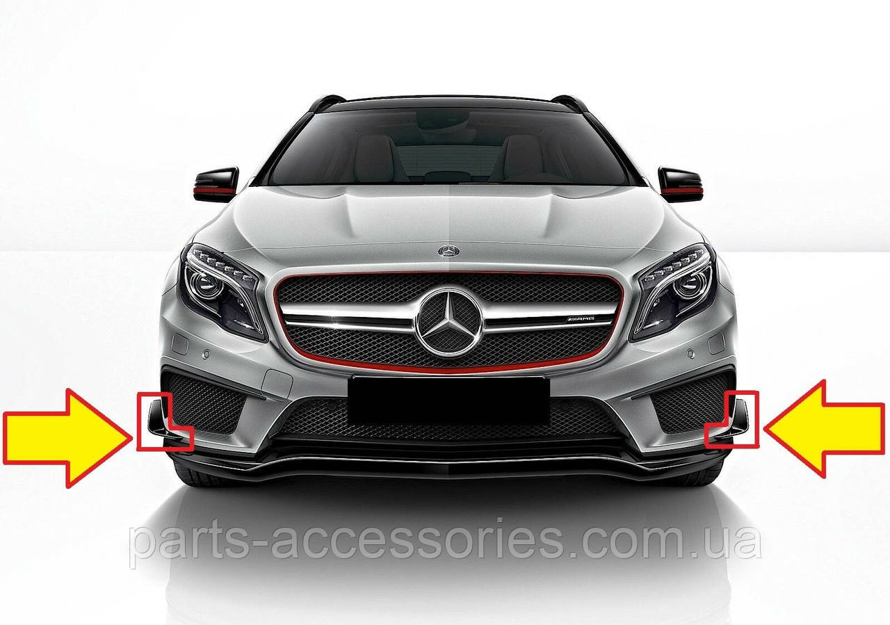 Mercedes GLA Class X156 2014-2020 Накладки спойлер на передній AMG бампер Нові Оригінал