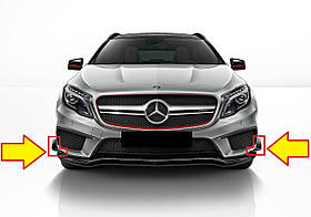 Mercedes GLA Class X156 2014-2020 Накладки спойлер на передній AMG бампер Нові Оригінал