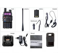 Рация Baofeng UV-5R, полная комплектация + силиконовый чехол в комплекте