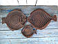 Набір тарілок для риби "Камбала" 3 шт. із червоної глини, фото 2