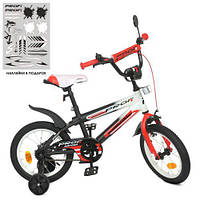 Велосипед детский PROF1 14д. Y14325-1, черно-бело-красного цвета