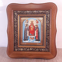 Ікона Успіння Пресвятої Богородиці, лик 10х12 см, у світлому дерев'яному кіоті