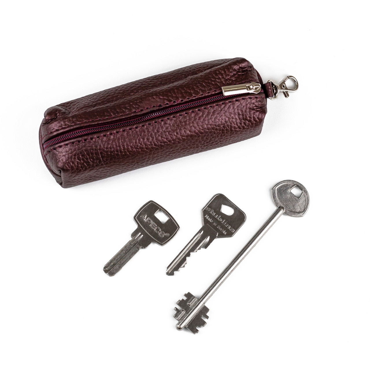 Ключниця бордова з натуральної шкіри Woman's heel із застібкою на одне відділення