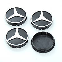 Колпачки на литые диски / Заглушки диска Mercedes 70/75мм с кольцом (к-т 4шт.)