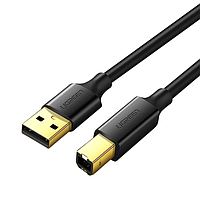 Кабель Ugreen USB type А 2.0 - USB type B для принтеров, сканеров, МФУ 3 м Black (US135)