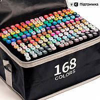 Огромный Набор скетч маркеров 168 цветов Touch Raven для рисования, в черном корпусе