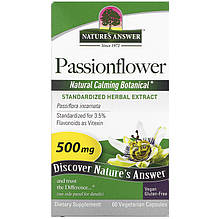 Страстоцвіт Nature's Answer "Passionflower" для заспокоєння нервової системи, 500 мг (60 капсул)