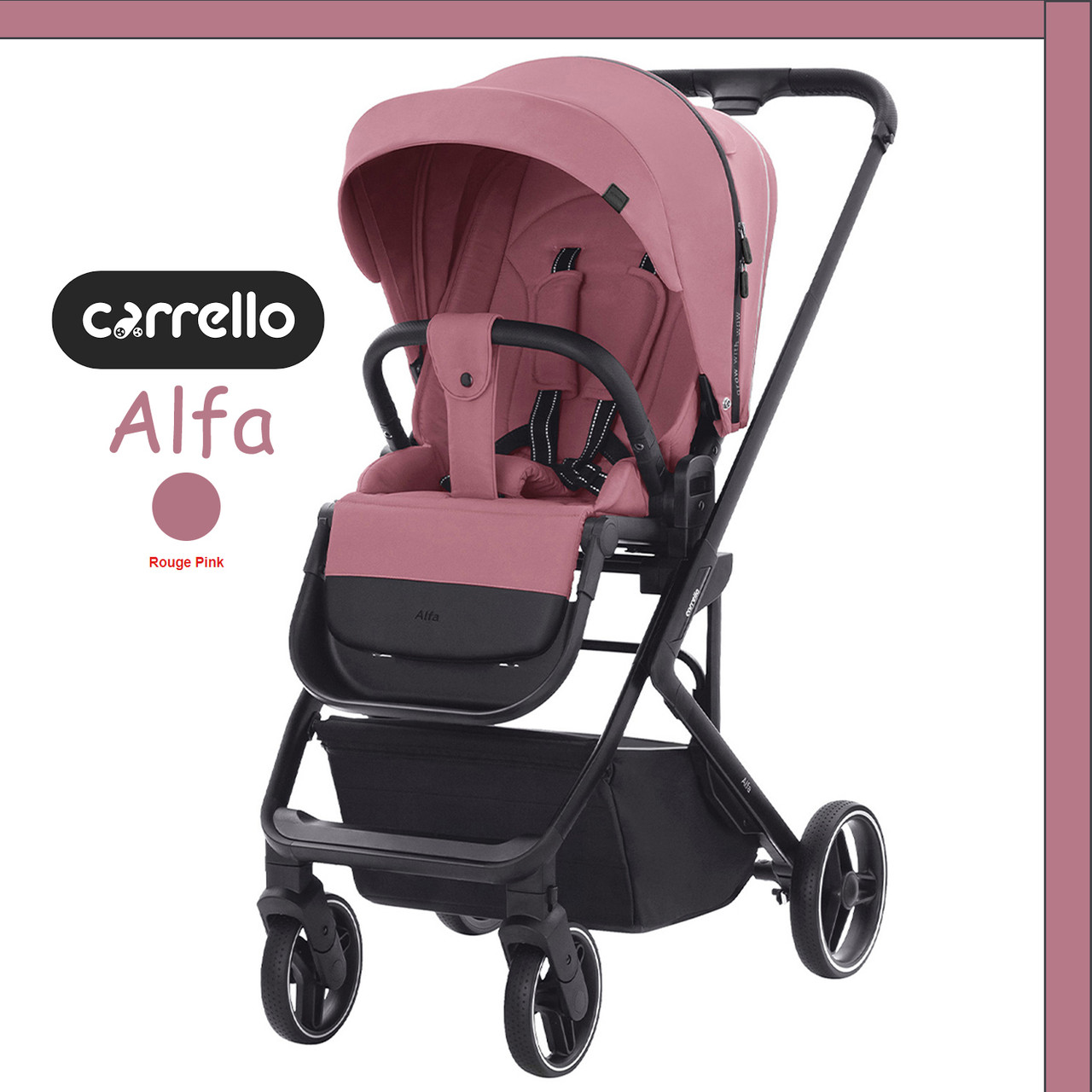 Коляска дитяча прогулянкова CARRELLO Alfa CRL-5508 Rouge Pink Рожевий