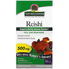 Гриби Рейші Nature's Answer "Reishi" лінійки (ганодерма), 500 мг (90 капсул)