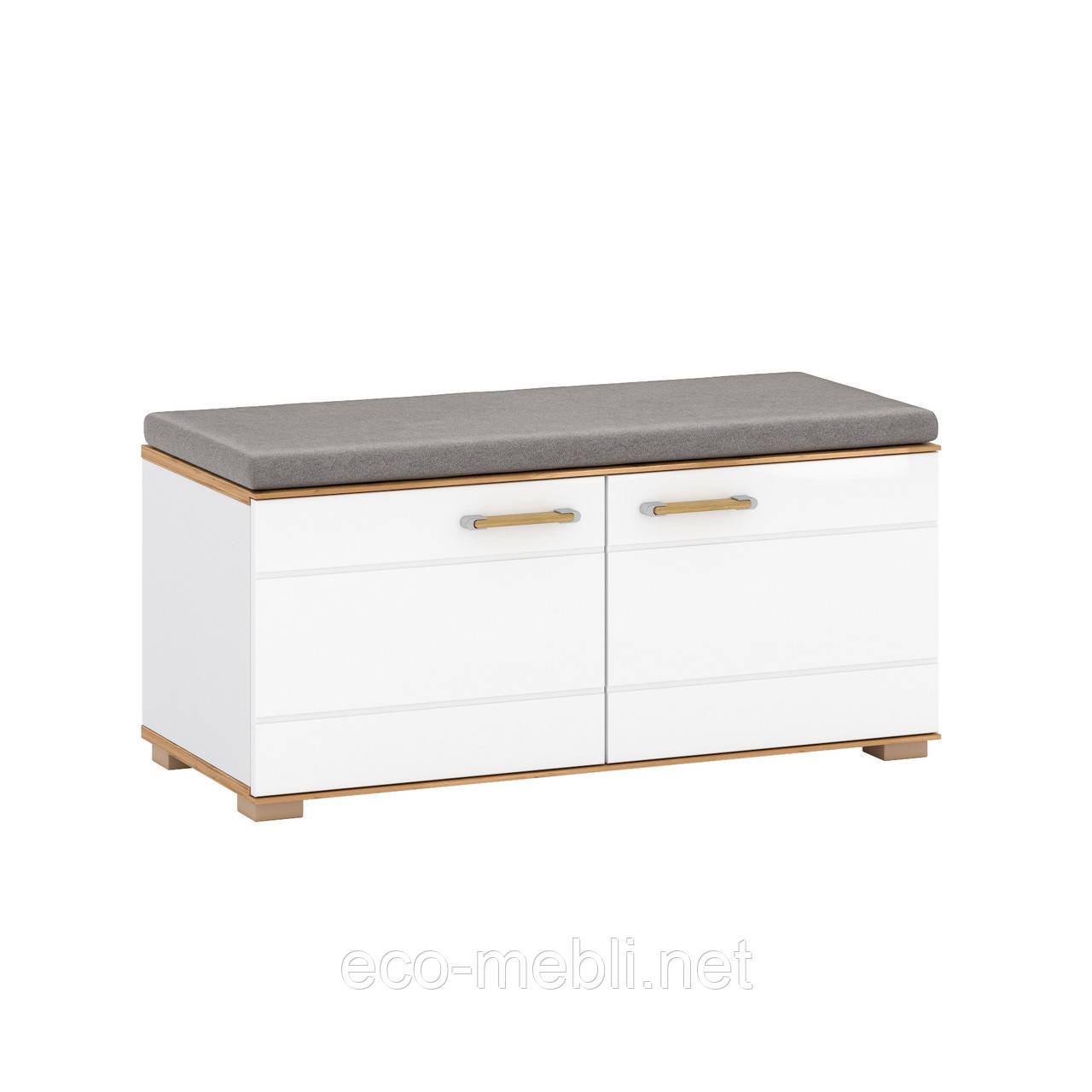 Тумба для взуття 2Д Concord Y Blonski німфея альба/дуб вотан ,білий супермат, фото 1