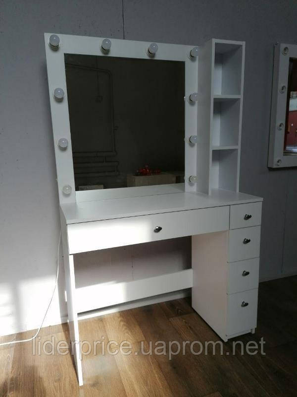Визажный стол М620 с зеркалом на 1 тумбу - фото 2 - id-p1580352281