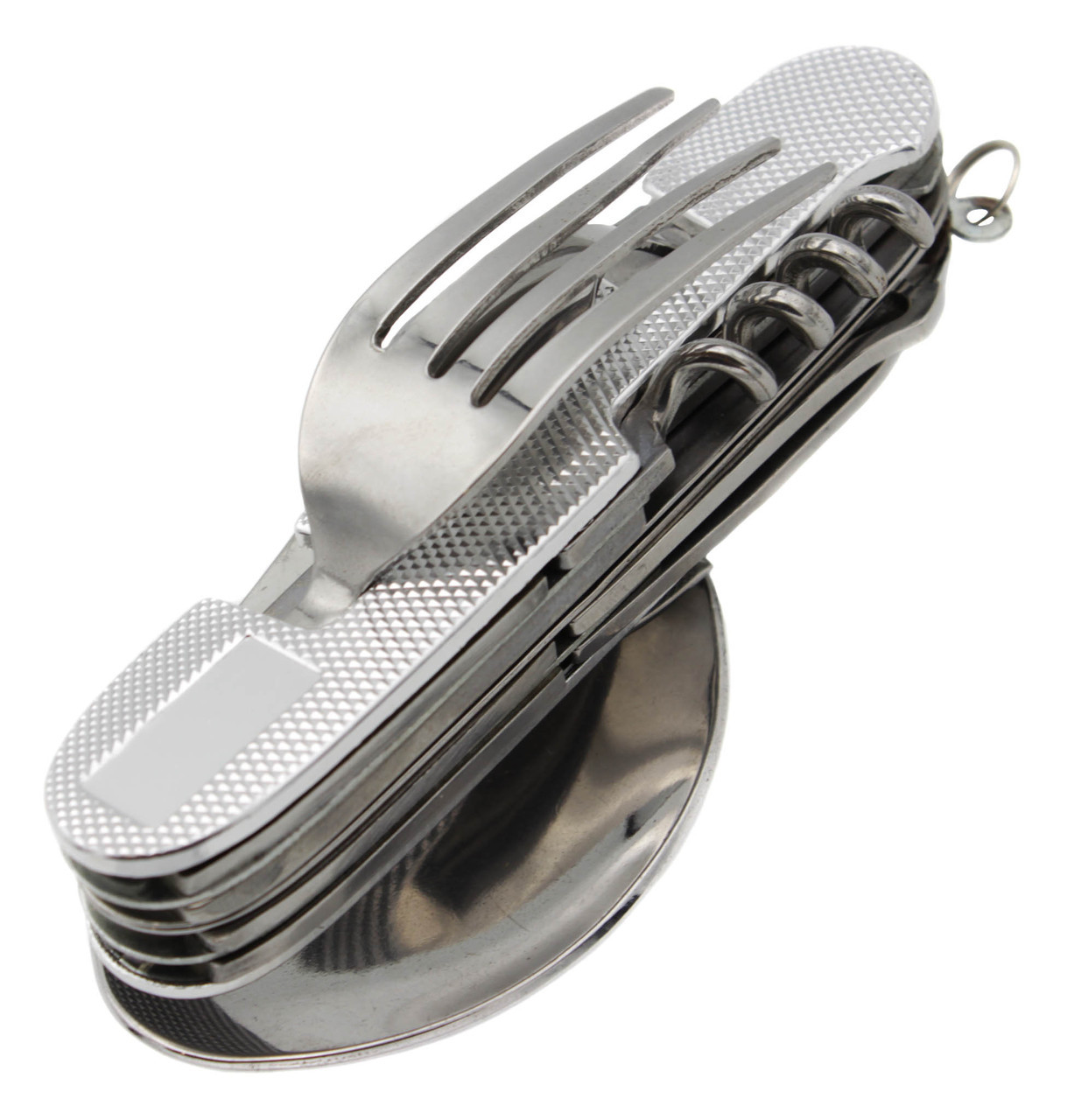 Столовий набір складаний, роз'ємний 10 в 1 Велика ложка і виделка! Silver, фото 1