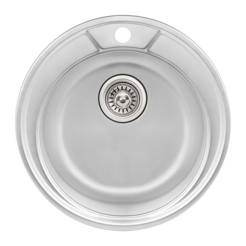Кухонна мийка Qtap D490 dekor 0,8 мм (QTD490MICDEC08)