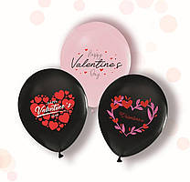 Латексні повітряні кульки 12" (30см.) "Valentines day" асорті  ТМ "Твоя Забава"  50шт.