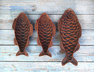 Набір форм для запікання риби "Форель" 3 шт. із червоної глини